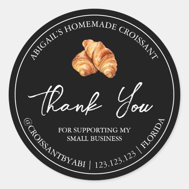 Merci simple fait maison Croissant Étiquette (Devant)