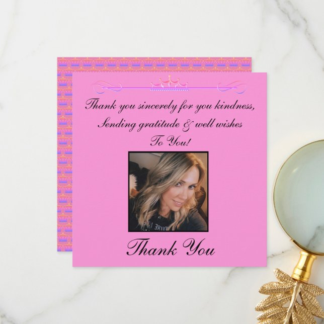 Merci Sincèrement Carte photo (Devant/Arrière en situation)