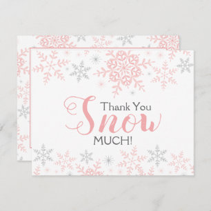 Merci SNOW beaucoup rose Baby shower carte de note
