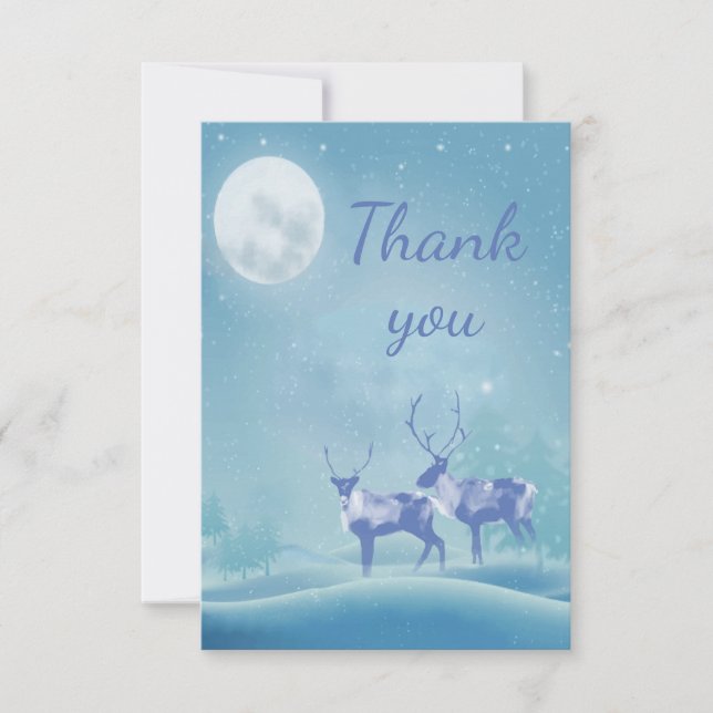 Merci Snowy Christmas Reindeer Animal Art (Devant)