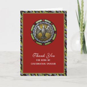 Merci Sponsor de Confirmation Colombe en Verre Col