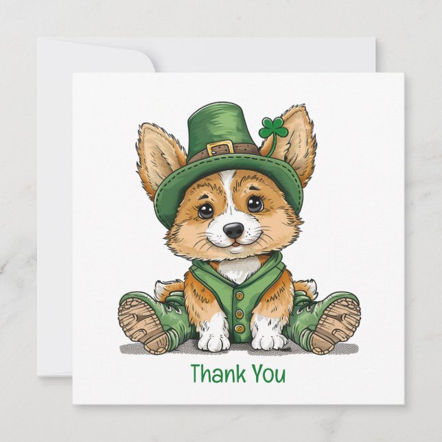 Merci St. Patrick's Day Corgi Chien (Devant)