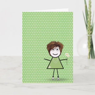 Merci Stick Girl avec des marguerites