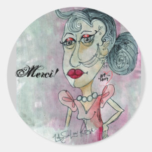 Merci! Sticker_Lady Nr. 3 Runder Aufkleber