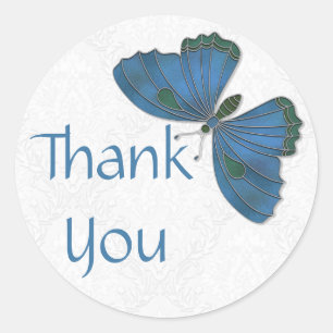 Merci Sticker Papillon Brocade bleu