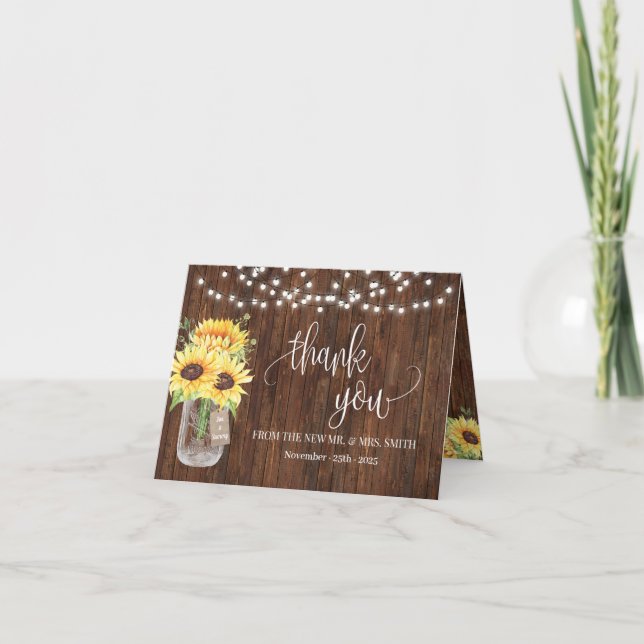 Merci Sunflowers Pays Mariage nuptiale (Devant)