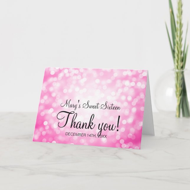 Merci Sweet 16 Anniversaire Rose Parties scintilla (Devant)