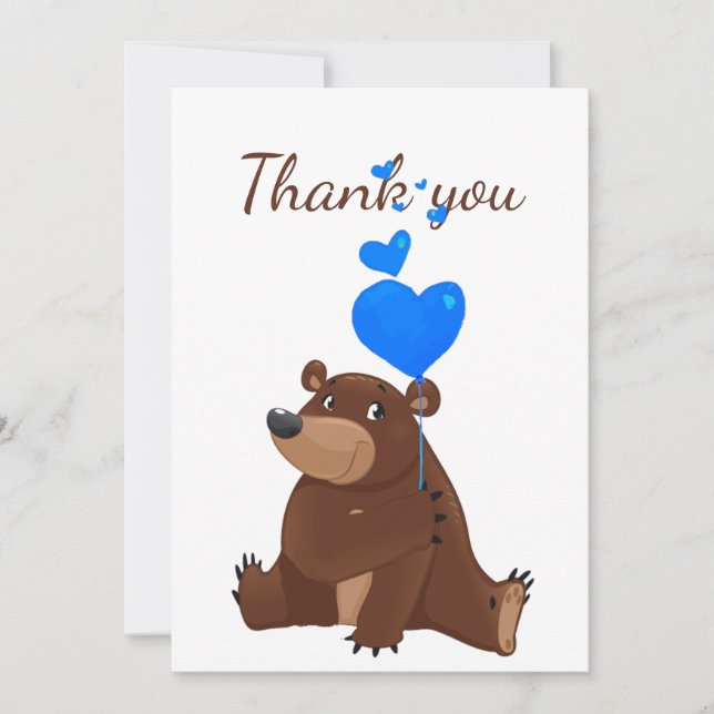 Merci Teddy Bear Balloons Caricature Animaux amusa (Devant)