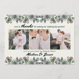 Merci Thistle Flower   MARIAGE   3 cartes photos