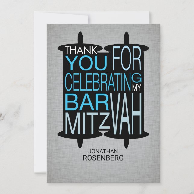 Merci Torah moderne gris et bleu (Devant)