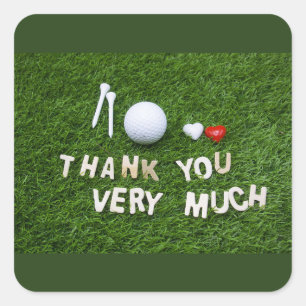 Merci très avec un autocollant de balle de golf