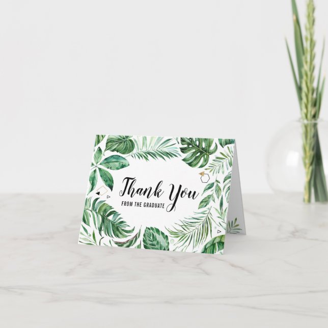 Merci Tropical Leaf De La Carte Graduate (Devant)