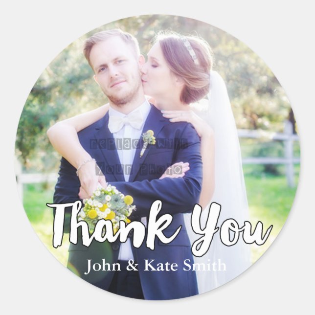 MERCI Typographie 2 Mariage Favor Stickers (Devant)