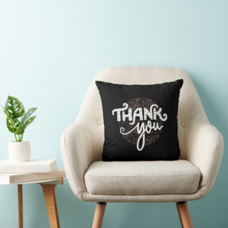 Merci Typographie Coussin noir
