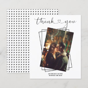 Merci Typographie Photo Carte Mariage personnalisé