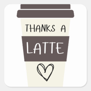 Merci un autocollant Latte Gift