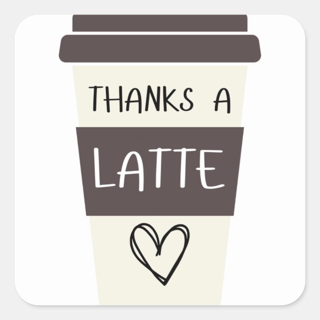Merci un autocollant Latte Gift (Devant)