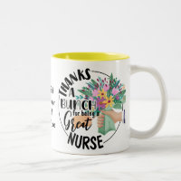 Merci un Bunch Nurse Mug Floral Appréciation cadea
