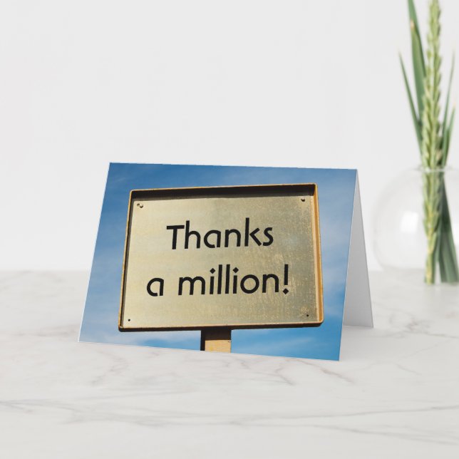 Merci un million ! Panneau d'affichage or personna (Devant)