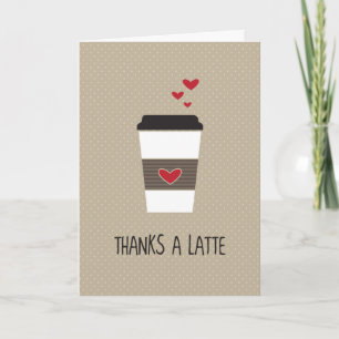 Merci Une Carte de voeux Latte