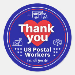 Merci US Postal Workers STICKER - bleu foncé
