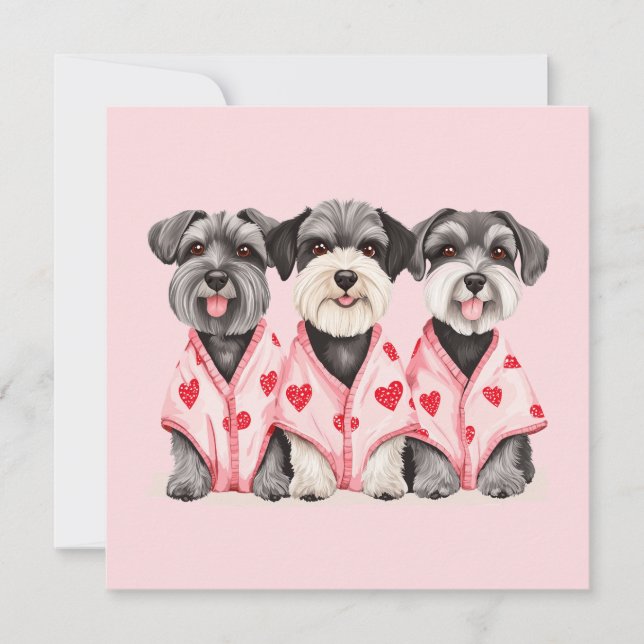Merci Valentines Jour des Schnauzer Chiens (Devant)