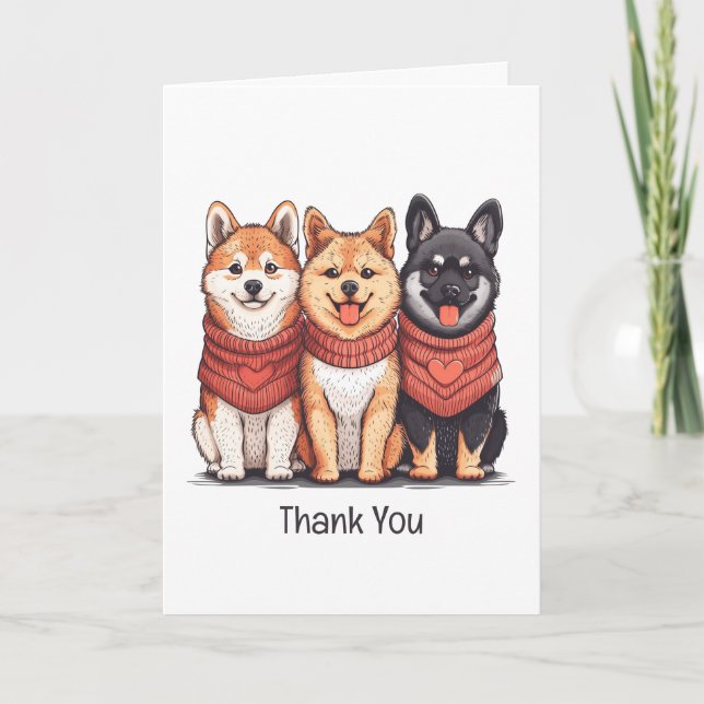 Merci Valentines Jour Shiba Inu Chiens (Devant)