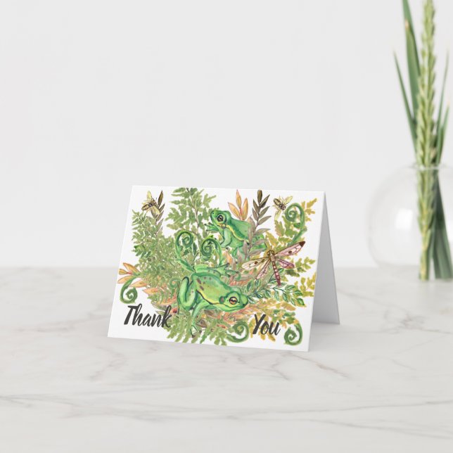 Merci Vert Grenouille Ferme Nature Jardin Aquarell (Devant)