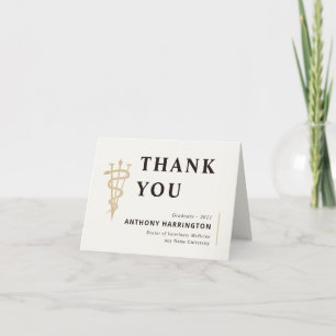 Merci vétérinaire plié Or noir