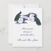 Merci vintage de photo de mariage de paon