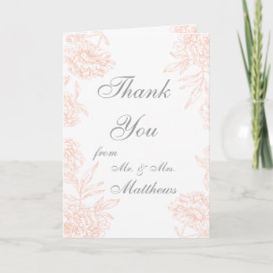 Merci vintage floral gris orange de photo de
