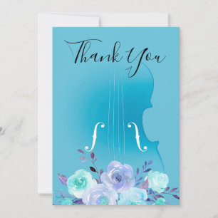 merci violon de bouquet bleu