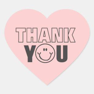 Merci Visage Coeur rose Étiquette