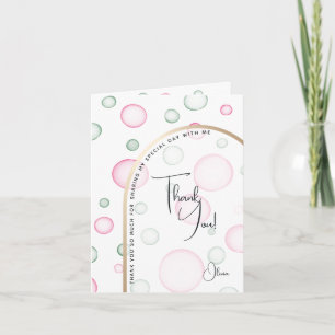 Merci   Vivante bulles rose et vert