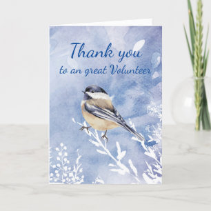 Merci Volontaire Aquarelle Chickadee Citation