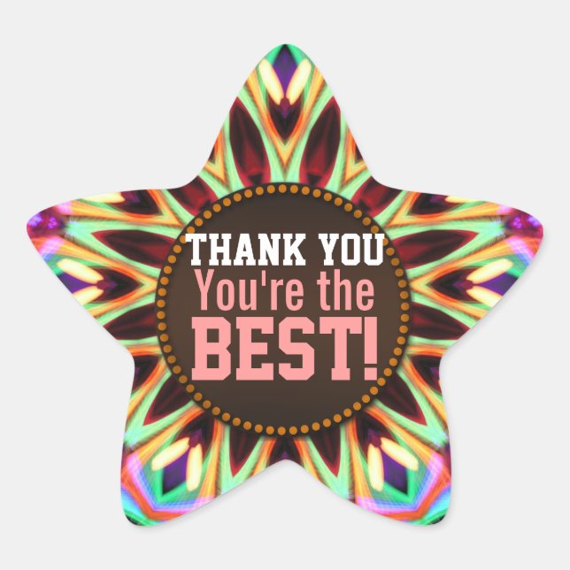 Merci - Vous êtes le meilleur Sticker Rainbow Star (Devant)