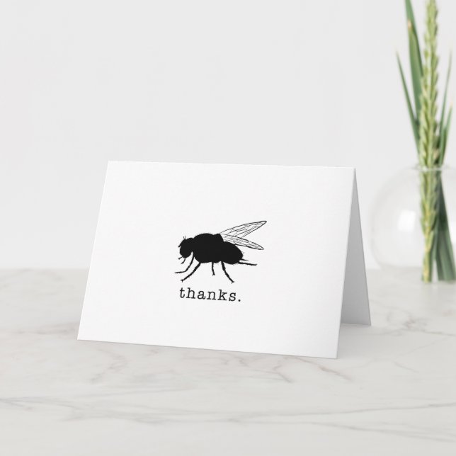 Merci . Vous êtes si mouche. Carte de remerciement (Devant)