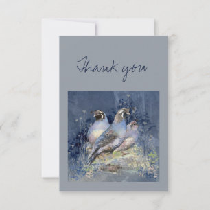 Merci Watercolor California Quail Bird Nature