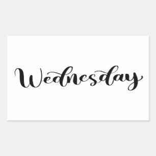 Mercredi - Autocollant de calligraphie / lettrage