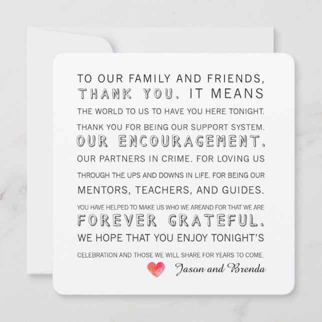 Mercredi Merci Cartes | Coeur d'aquarelle (Devant)