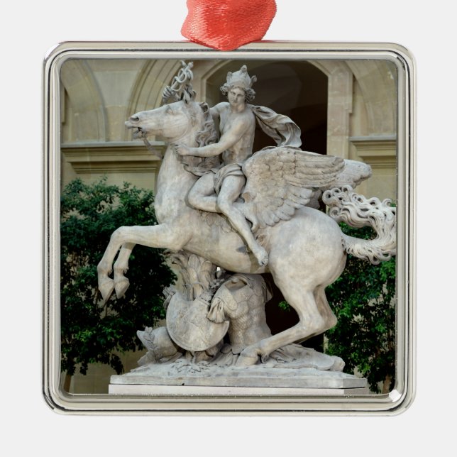 Mercury, das Pegasus reitet Silbernes Ornament (Vorne)