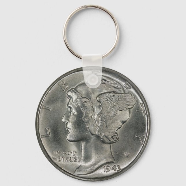 Mercury Head Dime-Schlüsselanhänger Schlüsselanhänger (Vorderseite)
