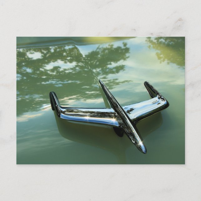 Mercury Hood Ornament Postkarte (Vorderseite)