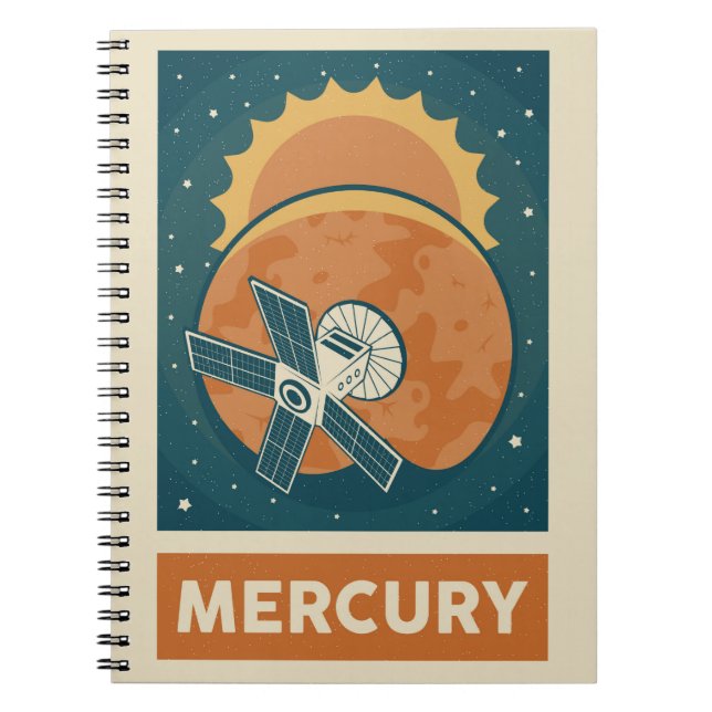 Mercury Retro Galaxy Satellite Notizblock (Vorderseite)