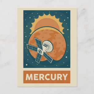 Mercury Retro Galaxy Satellite Postkarte