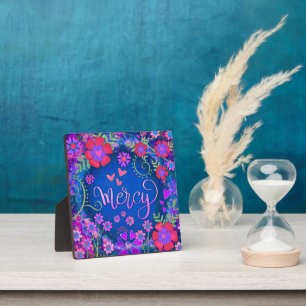 Mercy Blue Pink Lila Inspiration Blumenblumen Hübs Fotoplatte