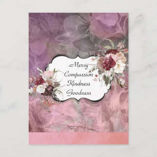 Mercy Compassion Floral Carte Postale Designer