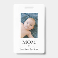 Mère au nouveau-né Carte d'identité photo Badge