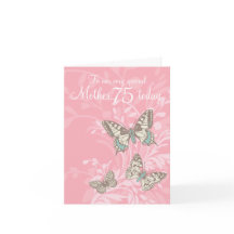 Mère carte papillons de 75e anniversaire