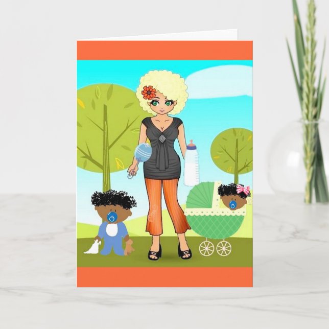 Mère d'Américain d'Afro-américain de carte de jour (Devant)